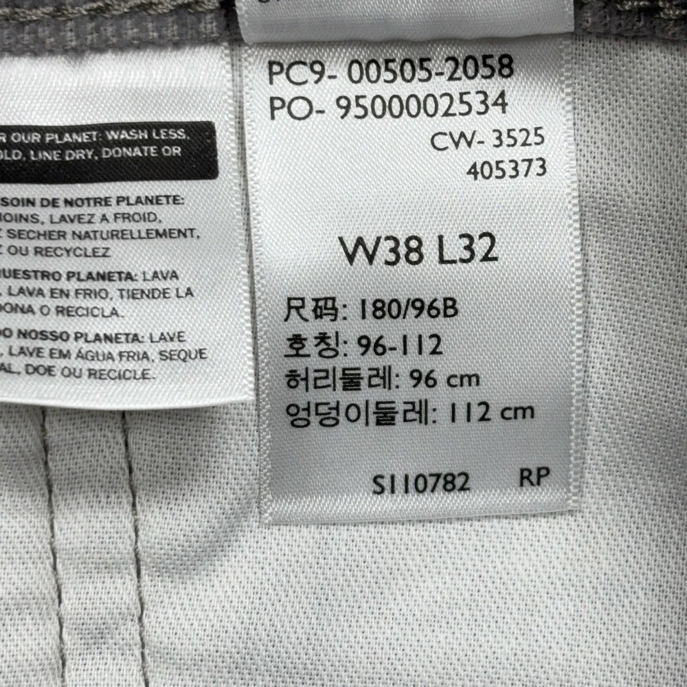Levi's 505 Pants Mens 38x32 Gray Corduroy Regular Fit Straight Leg Stretch